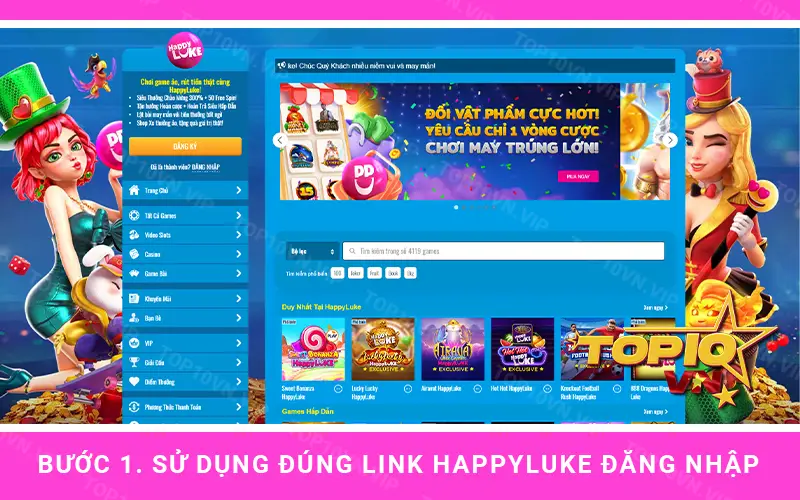 BƯỚC 1. Đăng nhập Happyluke trên website