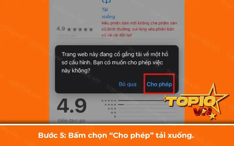 Chọn Cho phép