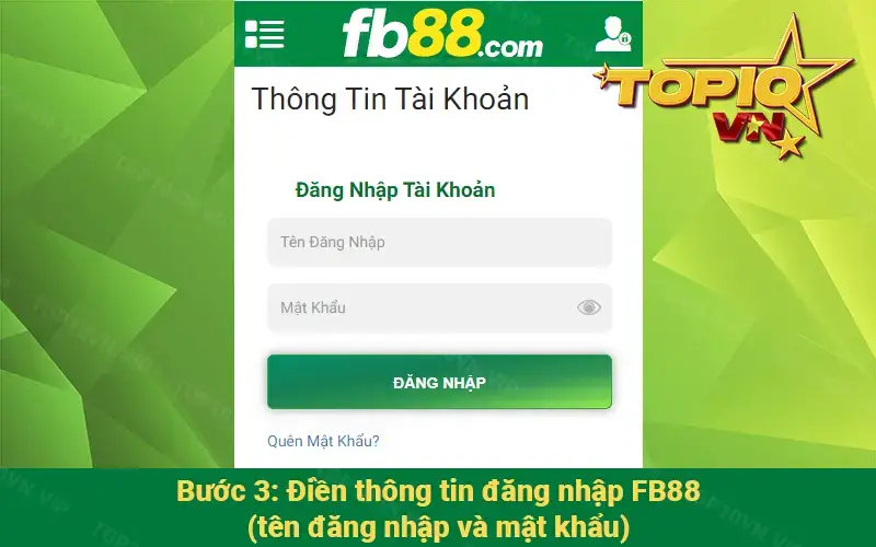 Điền thông tin đăng nhập