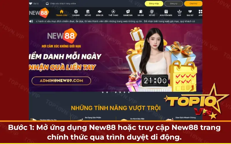 Mở trình duyệt New88