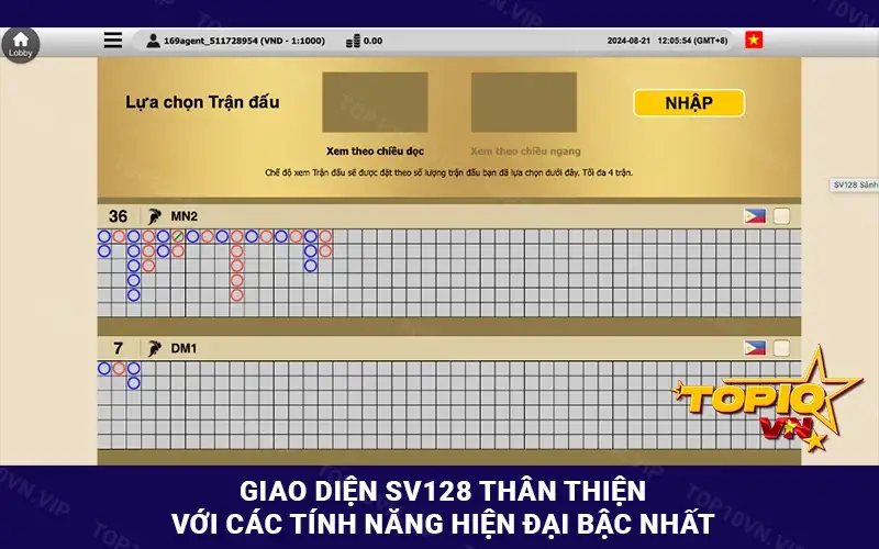 Giao diện SV128 thân thiện